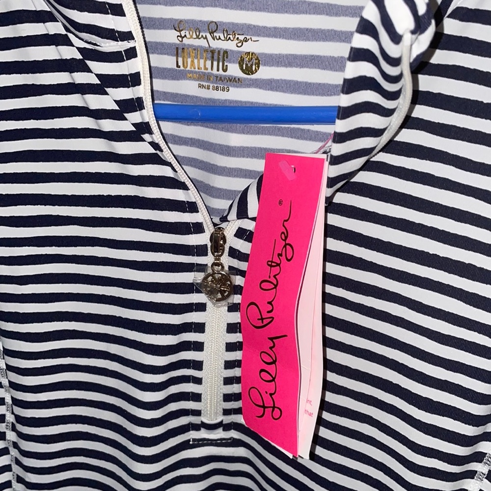 Lilly Pulitzer Justine Half-Zip UPF 50+ Stripe - Picture 6 of 8